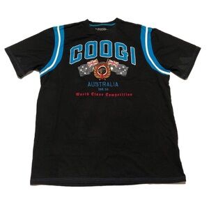COOGI Y2K Kangaroo Australia Embroidered Logo Black T-Shirt